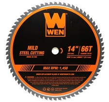 WEN BL1466 14" 66-Tooth Carbide-Tipped Metal Saw Blade for Mild Steel Cutting