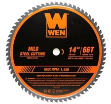 WEN BL1466 14" 66-Tooth Carbide-Tipped Metal Saw Blade for Mild Steel Cutting