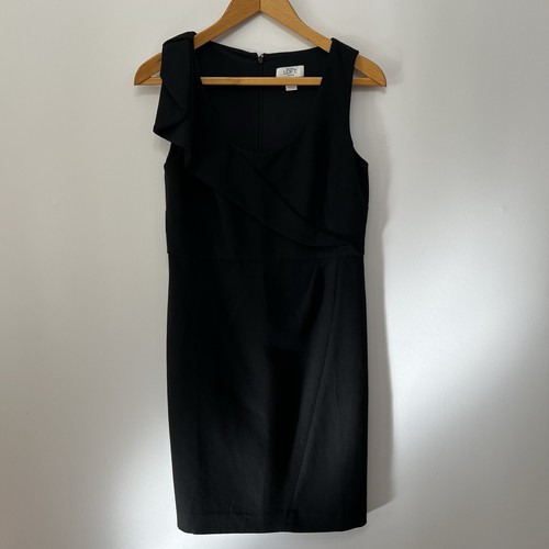 LOFT Ann Taylor 4P schwarzes ärmelloses Kleid rechte rechte Schulter Detail - Bild 2 von 9