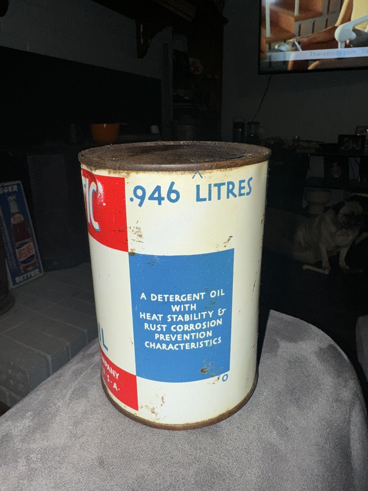 Vintage Atlantic Motor Oil Can 1 Quart Used eBay