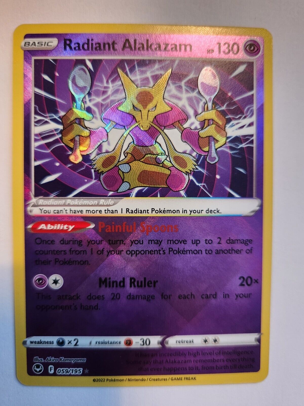 Radiant Alakazam 59/195 Pokemon Silver Tempest Card NEAR MINT NM Pokemon  Card