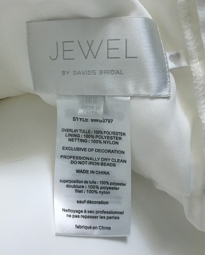 *NEW* David's Bridal Wedding Dress by Jewel - Style 9WG3797 Size 18 Reg $1,000 - Picture 10 of 10