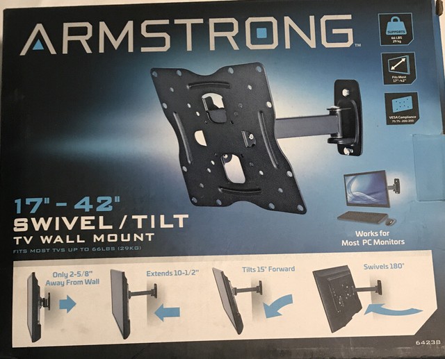 Armstrong Swivel & Tilt universal TV Wall Mount fits 17” to 42” inches