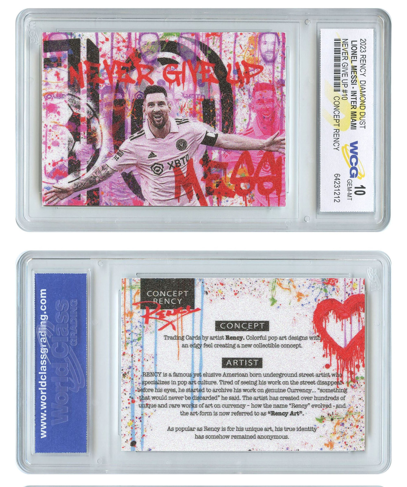 2023 Lionel Messi INTER MIAMI Never Give Up Diamond Dust Rency Card Gem-Mint 10 view 4