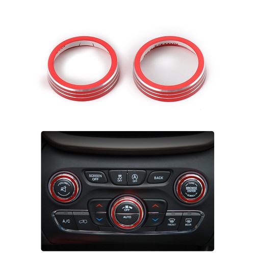 Audio + Air Conditioner Switch Button Knob Ring Trim For 2014-2018 Dodge Durango - Picture 2 of 4