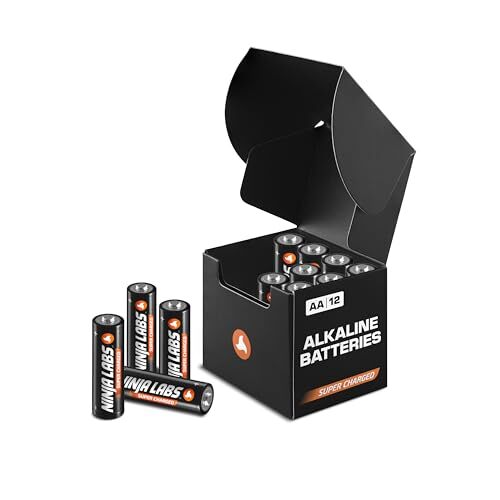 : 12 AA - Super Charged Alkaline Batteries in Organizer Box (Insanely Long La...