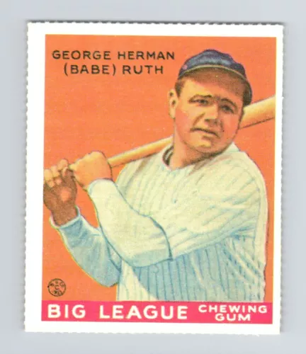 1933 Goudey Big League Chewing Gum - R319 Babe Ruth #149 Dover Reprint