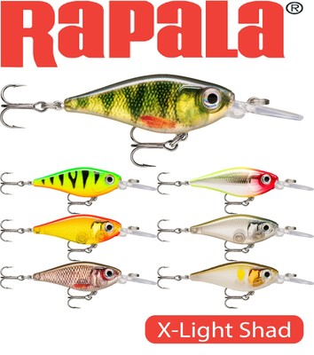 Rapala X-Light Shad 4cm 4g Lure Crankbait Pike Perch Zander Trout Fishing