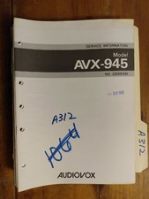 Audiovox avx-945 service manual original repair book stereo radio