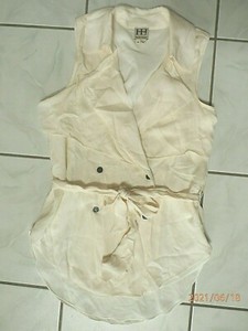 HAUTE HIPPIE Ivory Cream Silk Sleeveless Top Blouse with Waist Tie Size M E2 | eBay