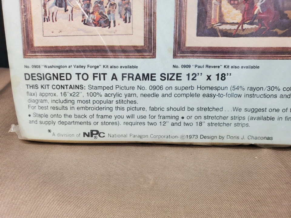 NUEVO Kit Crewel Paragon Needlecraft Spirit of '76 America The Minute Men 0906 Foto 4 de 4