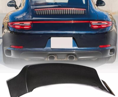 For Porsche 911 991 Carrera 4 S 4S Rear Trunk Wing Boot Spoiler Lip Carbon Fiber