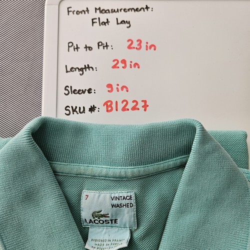 Polo Lacoste uomo 2XL/7 vintage verde lavato manica corta camicia golf preppy - Foto 8 di 12