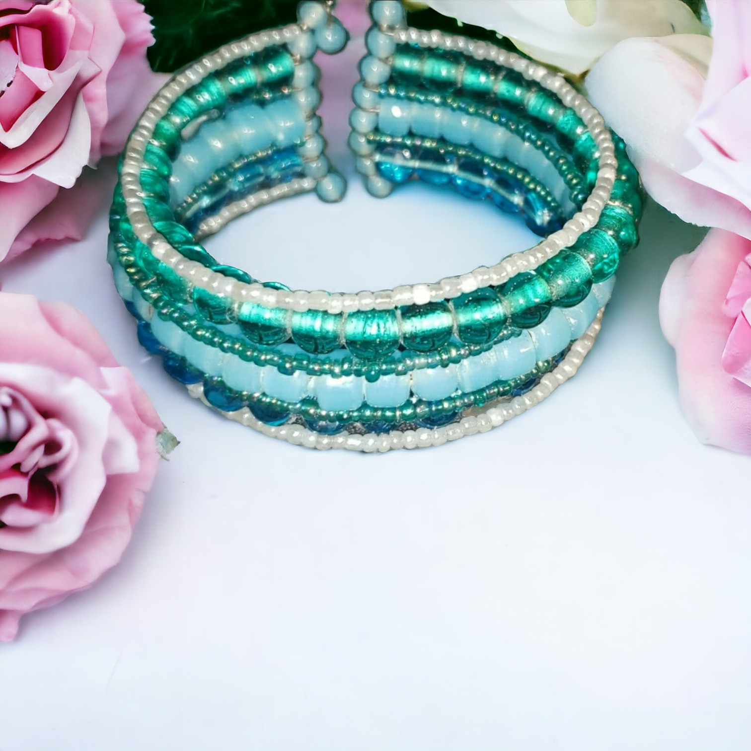 Bracelet, Memory Wire Cuff Bangle Bracelet Adjust… - image 7