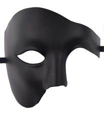 KEFAN Mens Mask Masquerade Mask Phantom of The Opera Half Face Mask Black
