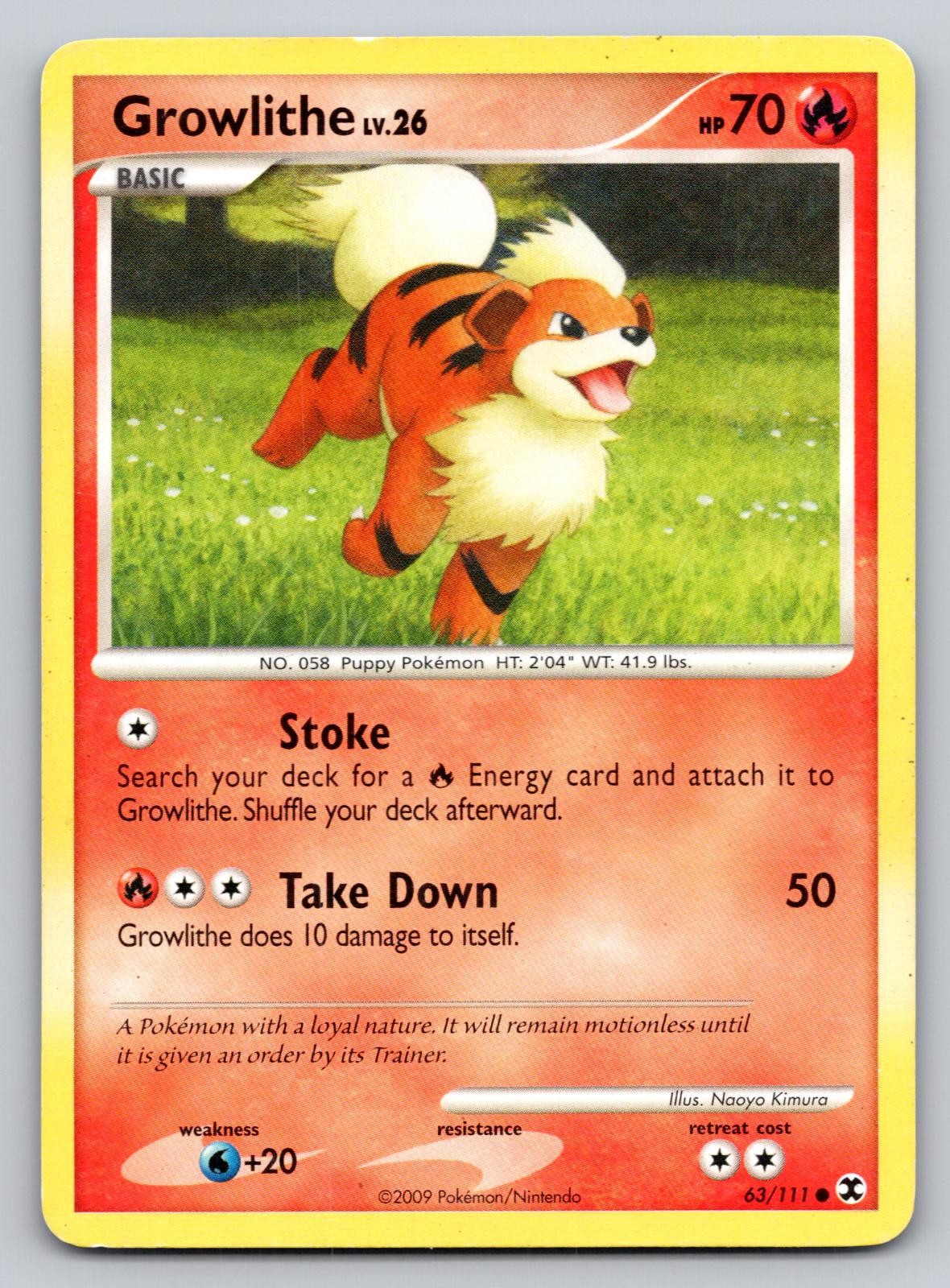 Pokemon Growlithe 63/111 Common Rising Rivals HP