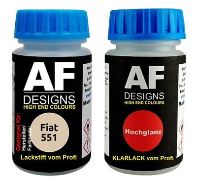 Lackstift für  Fiat 551 Beige Chiaro + Klarlack je 50ml Autolack Basislack SET