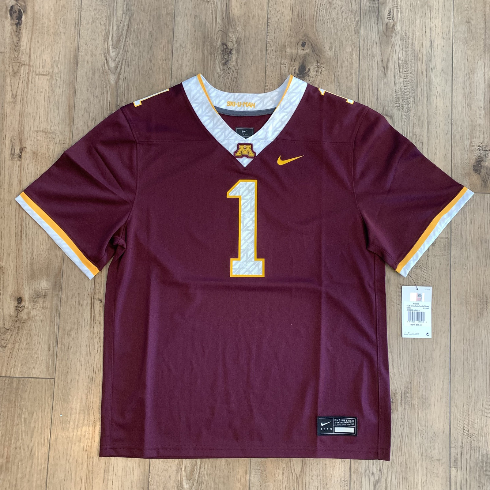 Maglia calcio Nike Untouchable Minnesota Gophers bambini giovani M fila la barca RTB