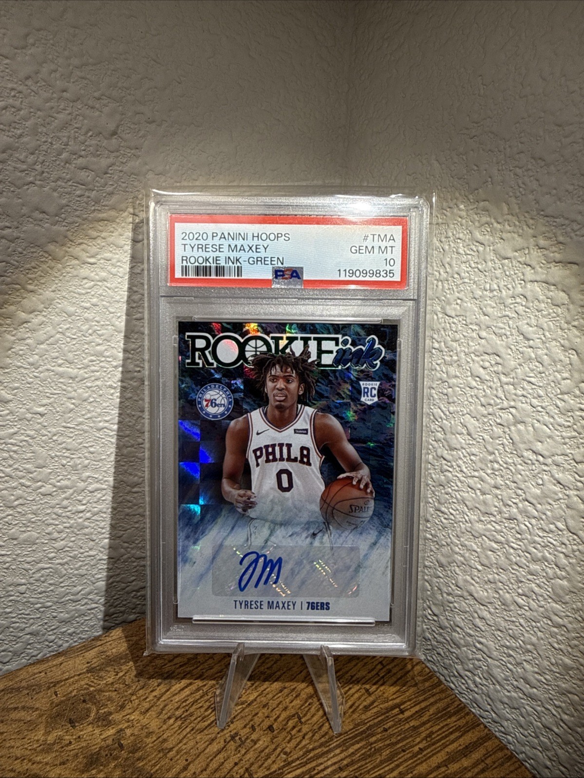 2020-21 Panini NBA Hoops - Rookie Ink Tyrese Maxey #RI-TMA Green (AU, RC)