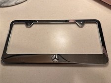 Vintage Mercedes-Benz Automobile Metal License Plate Frame mercedes benz chrome