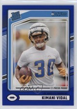 2024 Panini Donruss Rated Rookie Blue Press Proof Kimani Vidal #355 5cb