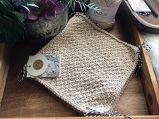  3 Handmade Crochet 100 Cotton Dishcloths or Washcloths 8.5x8.5 in /New