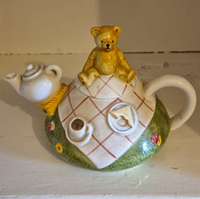 Ceramic Teddy Bear Tea Pot - Bear Having A Picnic Teapot