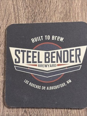Steel Bender Brewyard Beer Coaster  Square Logo Brewery Collectible ABQ, NM