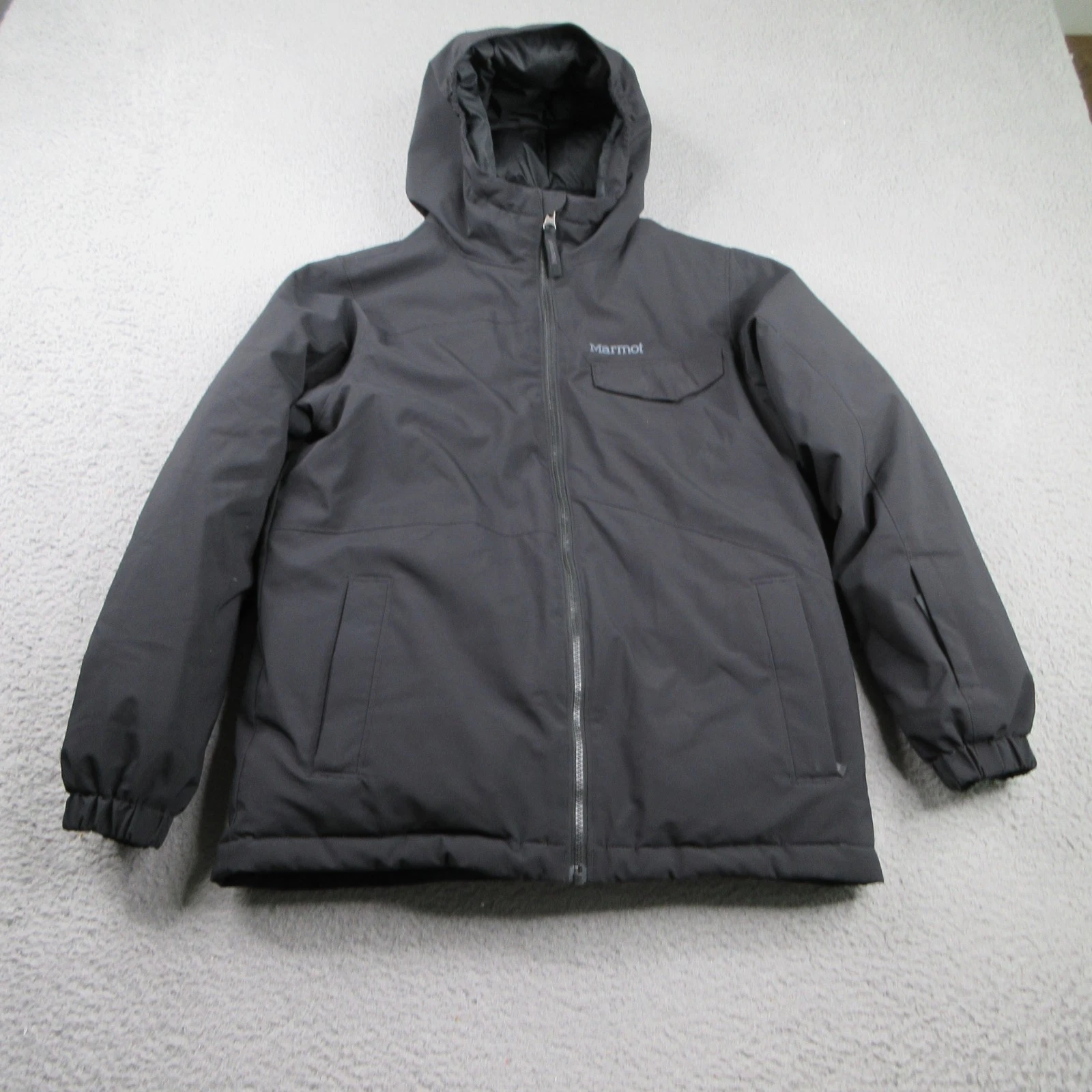 Marmot Goose Down Jacket Boys XL Black Insulated Full Zip Hooded Outdoors
Opens in a new window or t