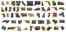US States Embroidered Iron On Patches - Travel Souvenir America American