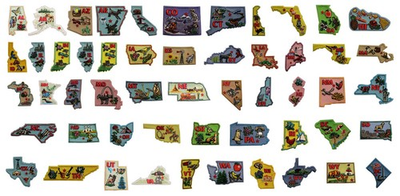 #ad US States Embroidered Iron On Patches Travel Souvenir America American $149.99