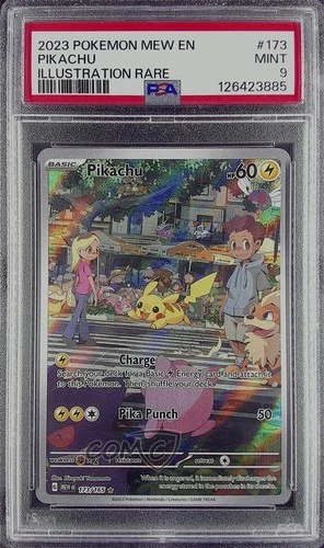 Pikachu Illustration Rare Pokemon Scarlet & Violet 151 MEW PSA 9 MINT
