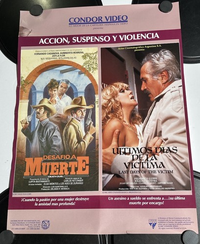 1987 Condor Video Store Poster – Últimos Días de la Víctima / Desafío a Muerte