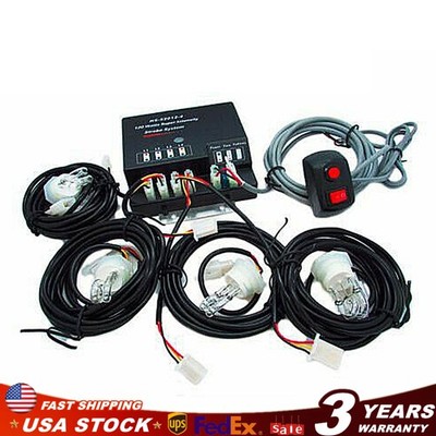Strobe Lighting System Kit 4 HID Bulbs Hide Away Hazard Emergency Warning Light