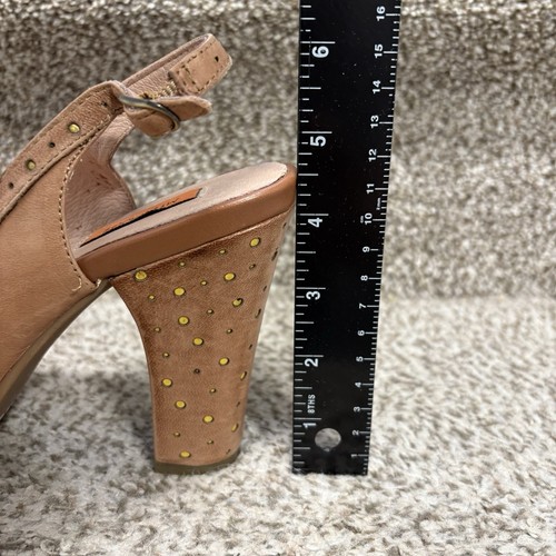 Miz Mooz Damen-Heels 9 braun Leder gepunktet Florentiner Plateau Slingback - Bild 9 von 15