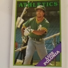 Topps 1988 Luis Polonia #238 Rookie Oakland Athletics MLB Baseball Card. rookie card picture