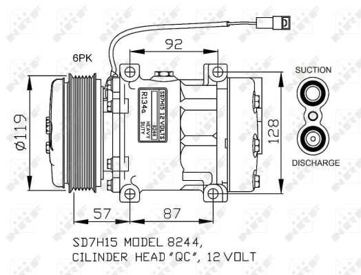 NRF 32771 Kompressor, Klimaanlage FüR Massey Ferguson-image