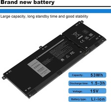 53Wh Laptop Battery 3360mAh H5CKD For Dell Inspiron 5406 7405 7306 7506 2-in-1