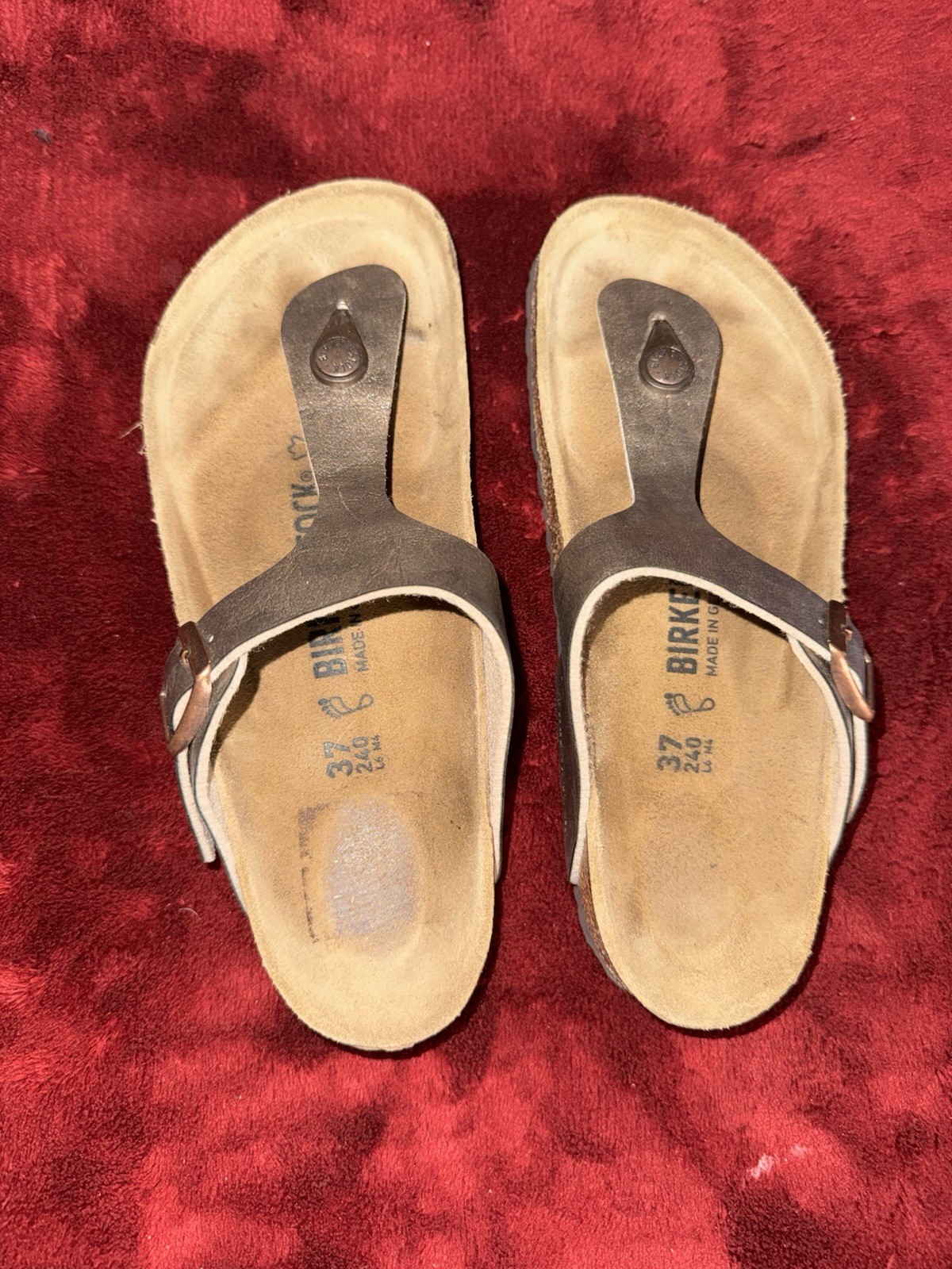 Birkenstock  Brown Leather Thong Sandals EU 37 US SIZE 6-6.5 Unisex