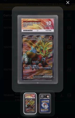 Ace Graded 10 Pokemon TCG Gouging Fire Ex Secret Rare Temporal Forces