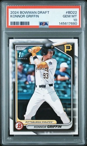 2024 BOWMAN DRAFT KONNOR GRIFFIN 1ST BOWMAN #BD-22 PSA 10