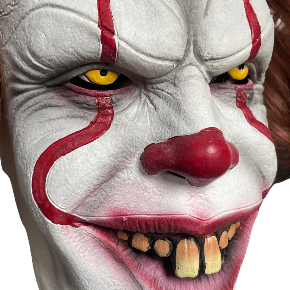 Pennywise IT Clown Mask 2017 Replica High-Quality Latex Hand-Sewn Hair Adult Sz - Image 4 of 4