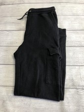 Old Navy Jogger Pants Youth 14-16 Black Cargo Fleece Drawstring Cuffed Pockets