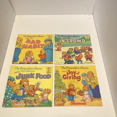 The Berenstain Bears Illustrated Paperback Lot, Bad Habit, In-Crowd, Junk Food, 