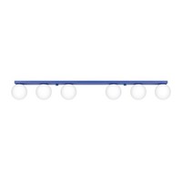 Deckenleuchte Glas Stahl Ultramarin 6-Flammig KüChe G9 L:120 Cm Deckenlampe BüRo