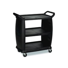 Boardwalk BCART3 Bussing Cart, Plastic, 3 Shelves, 300 Lb Capacity, 18 X 36.25 X