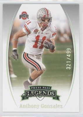 2007 Press Pass Legends Silver 321/499 Anthony Gonzalez #S-44 Rookie RC 0o0