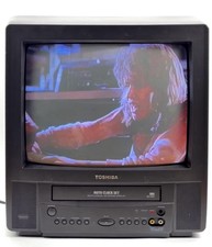Toshiba MV13K2R 13" CRT Tube TV VCR Combo VHS Player Retro Gaming