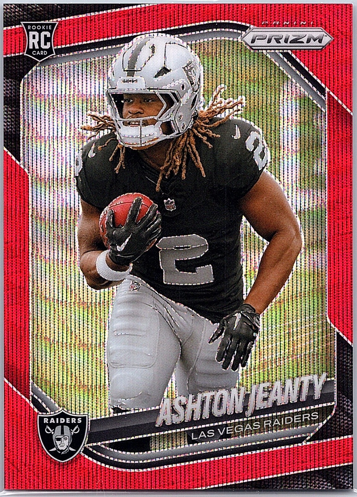 2025 Panini Prizm - Rookies Ashton Jeanty #315 Red Wave Prizm /149 (RC) Raiders