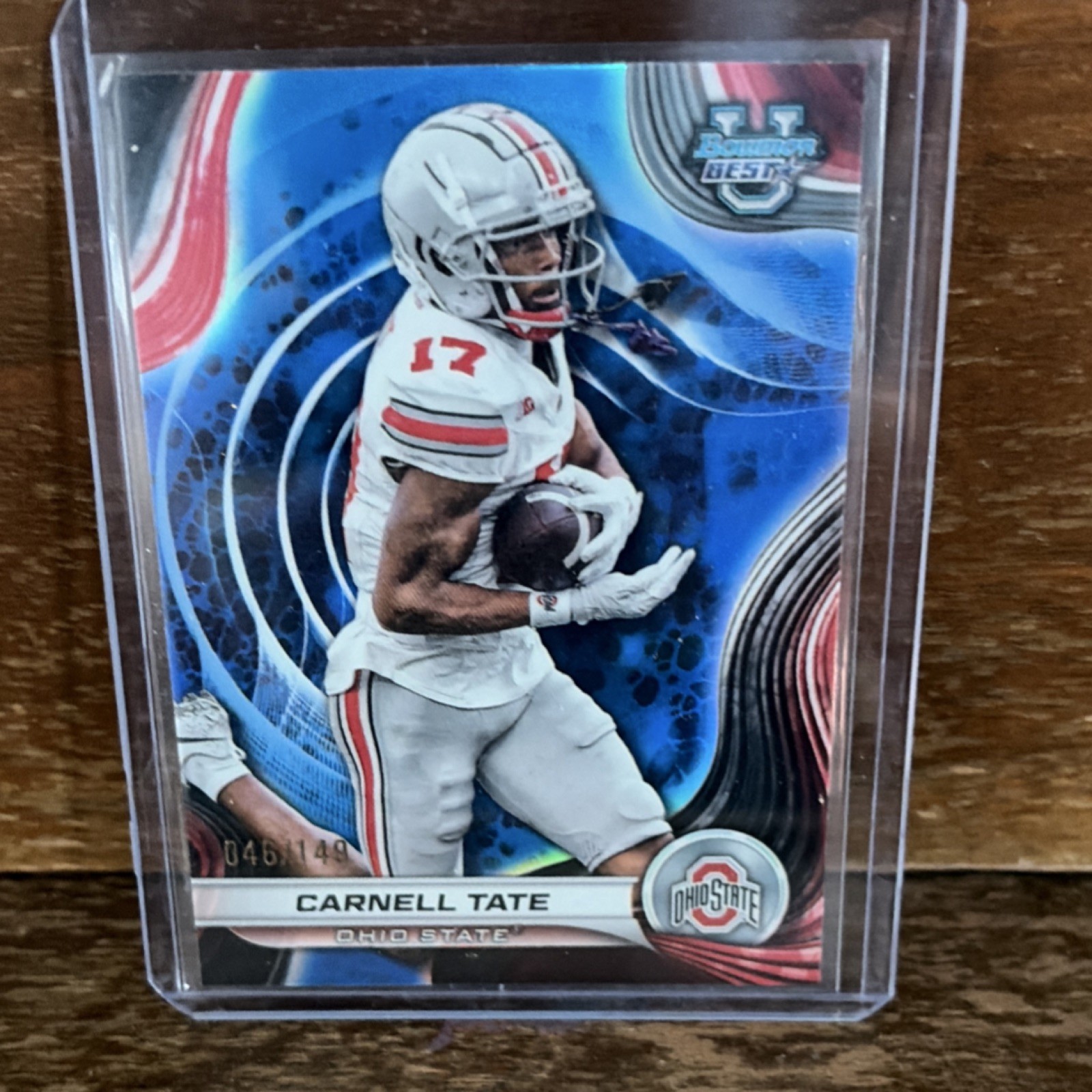 Topps 2024 Bowman's Best Univ Blue Refractor Carnell Tate RC #47 /149 Buckeyes